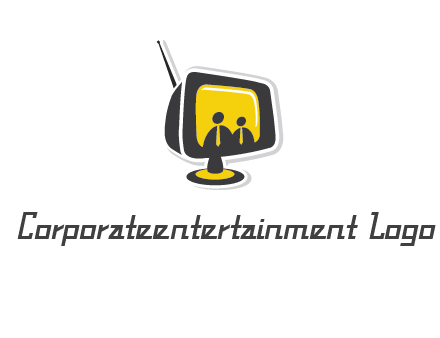 two abstract person inside the TV logo