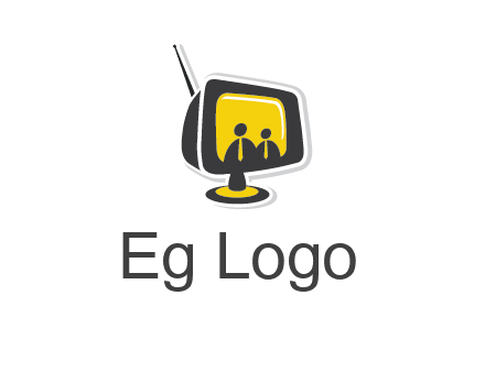 two abstract person inside the TV logo