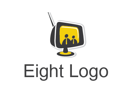 two abstract person inside the TV logo