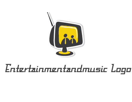 two abstract person inside the TV logo