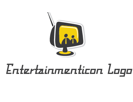 two abstract person inside the TV logo