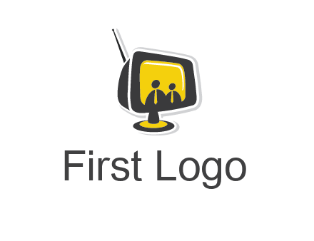 two abstract person inside the TV logo