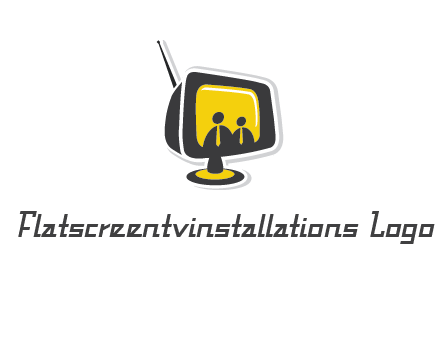 two abstract person inside the TV logo