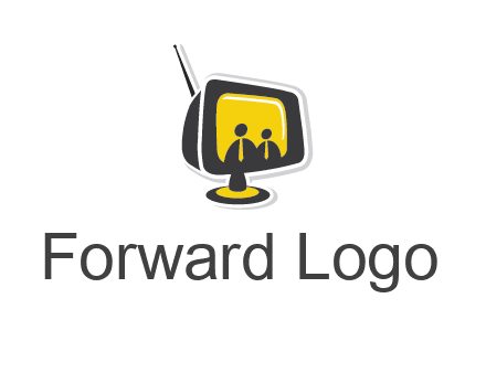 two abstract person inside the TV logo