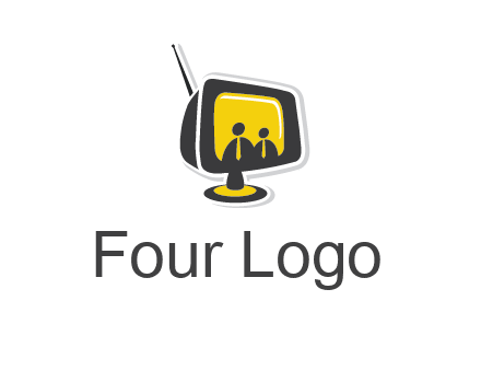two abstract person inside the TV logo