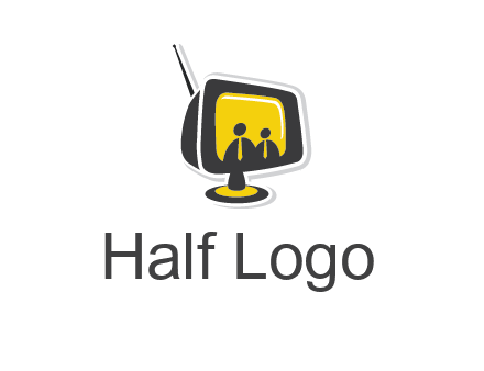 two abstract person inside the TV logo
