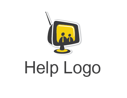 two abstract person inside the TV logo