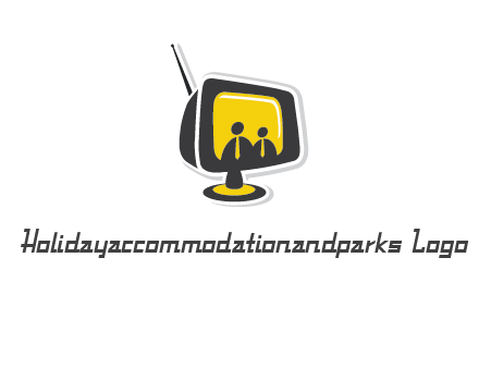 two abstract person inside the TV logo