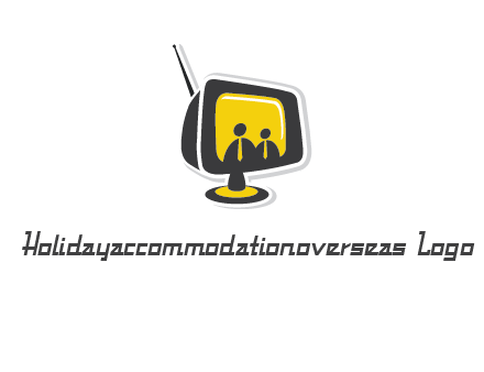 two abstract person inside the TV logo