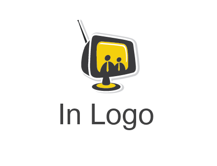 two abstract person inside the TV logo
