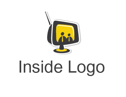 two abstract person inside the TV logo