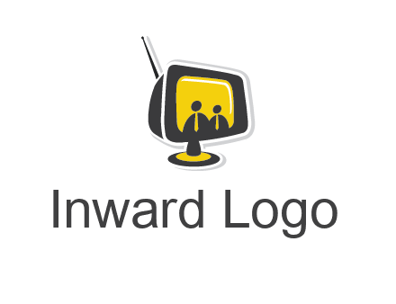 two abstract person inside the TV logo