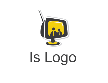 two abstract person inside the TV logo