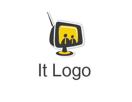 two abstract person inside the TV logo