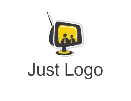 two abstract person inside the TV logo