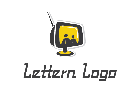 two abstract person inside the TV logo