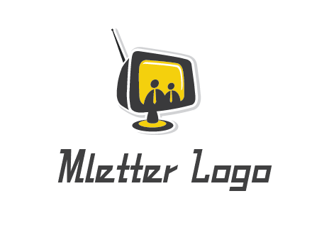 two abstract person inside the TV logo