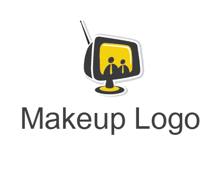 two abstract person inside the TV logo