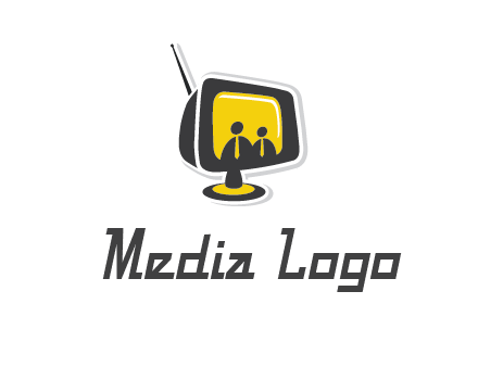 two abstract person inside the TV logo