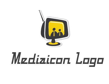 two abstract person inside the TV logo