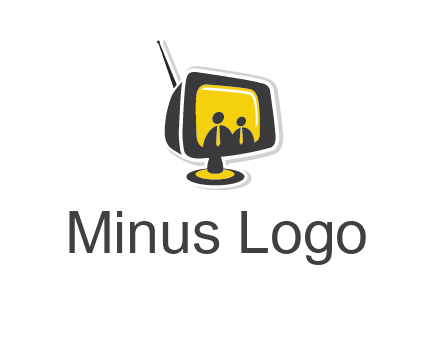 two abstract person inside the TV logo