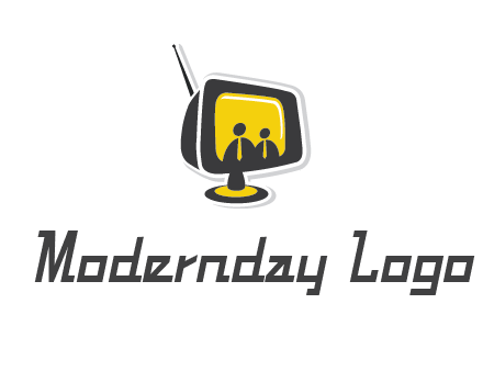 two abstract person inside the TV logo