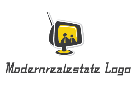 two abstract person inside the TV logo