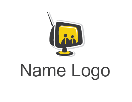 two abstract person inside the TV logo