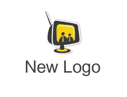 two abstract person inside the TV logo