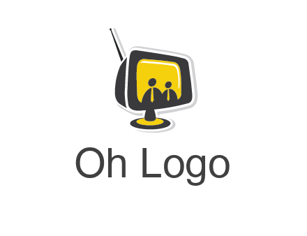 two abstract person inside the TV logo