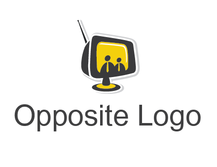 two abstract person inside the TV logo