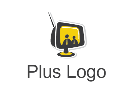 two abstract person inside the TV logo