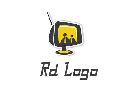 two abstract person inside the TV logo