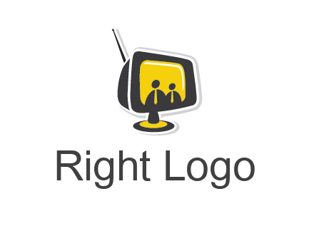 two abstract person inside the TV logo