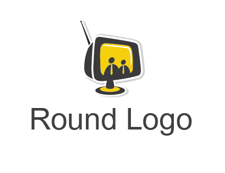 two abstract person inside the TV logo