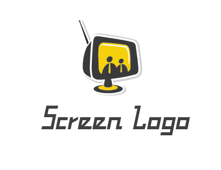 two abstract person inside the TV logo