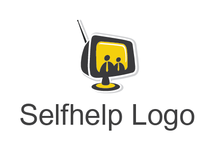 two abstract person inside the TV logo
