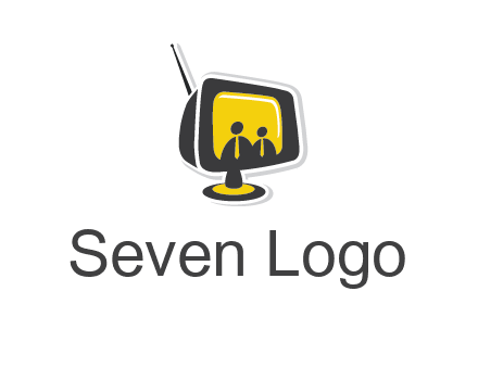 two abstract person inside the TV logo