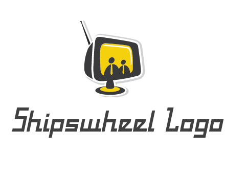 two abstract person inside the TV logo
