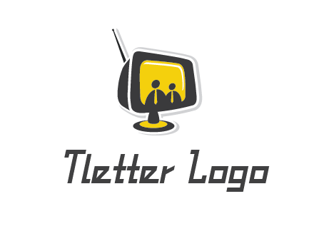 two abstract person inside the TV logo