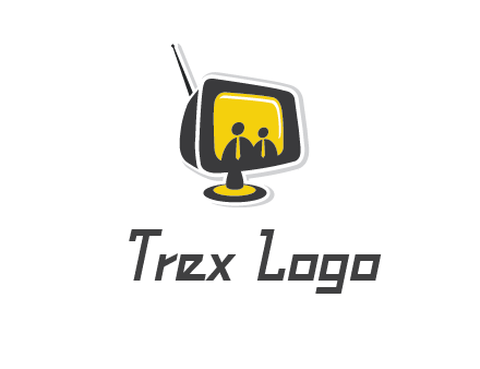 two abstract person inside the TV logo