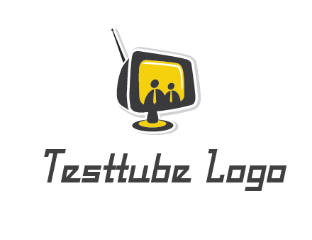 two abstract person inside the TV logo