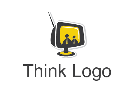 two abstract person inside the TV logo