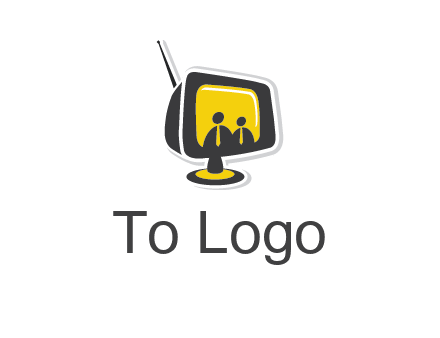 two abstract person inside the TV logo