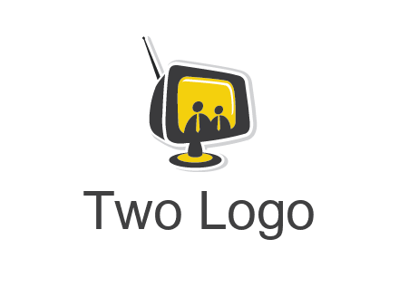 two abstract person inside the TV logo