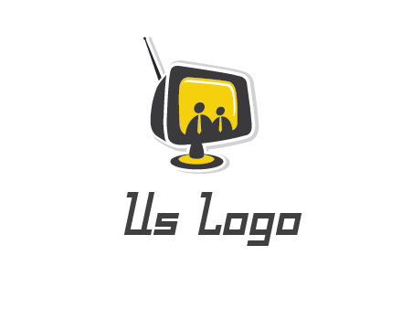 two abstract person inside the TV logo