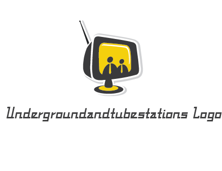 two abstract person inside the TV logo