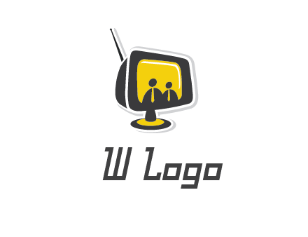 two abstract person inside the TV logo