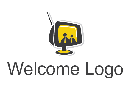 two abstract person inside the TV logo