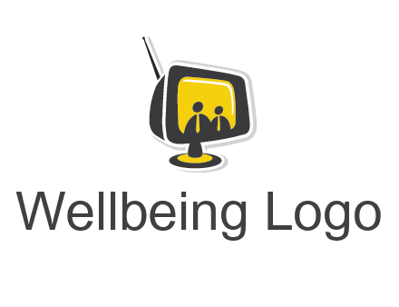 two abstract person inside the TV logo